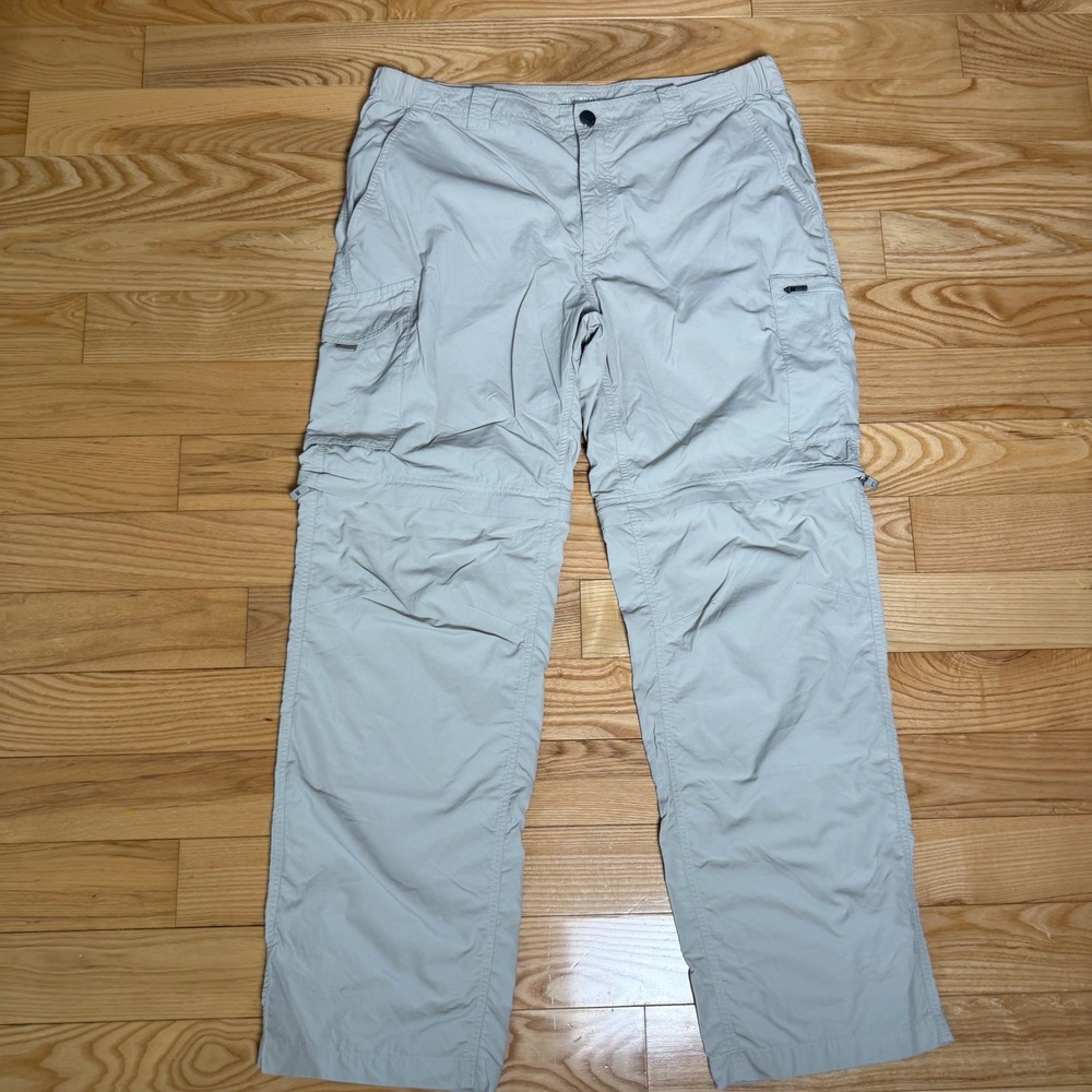 Columbia Omni Shade Lightweight Convertible Hiking Pants Mens 38 x 32 Cargo Zip